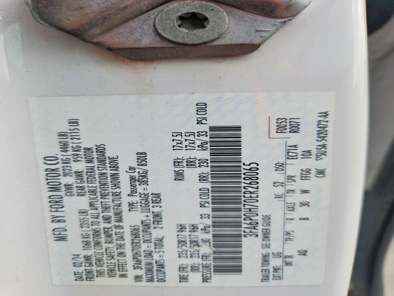 2014 FORD FUSION SE photo 25