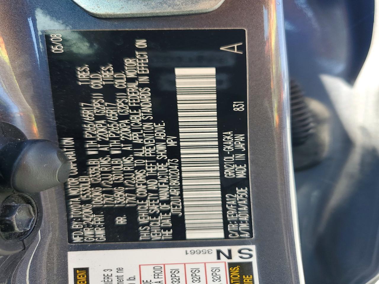 2008 TOYOTA 4RUNNER SR5 photo 14
