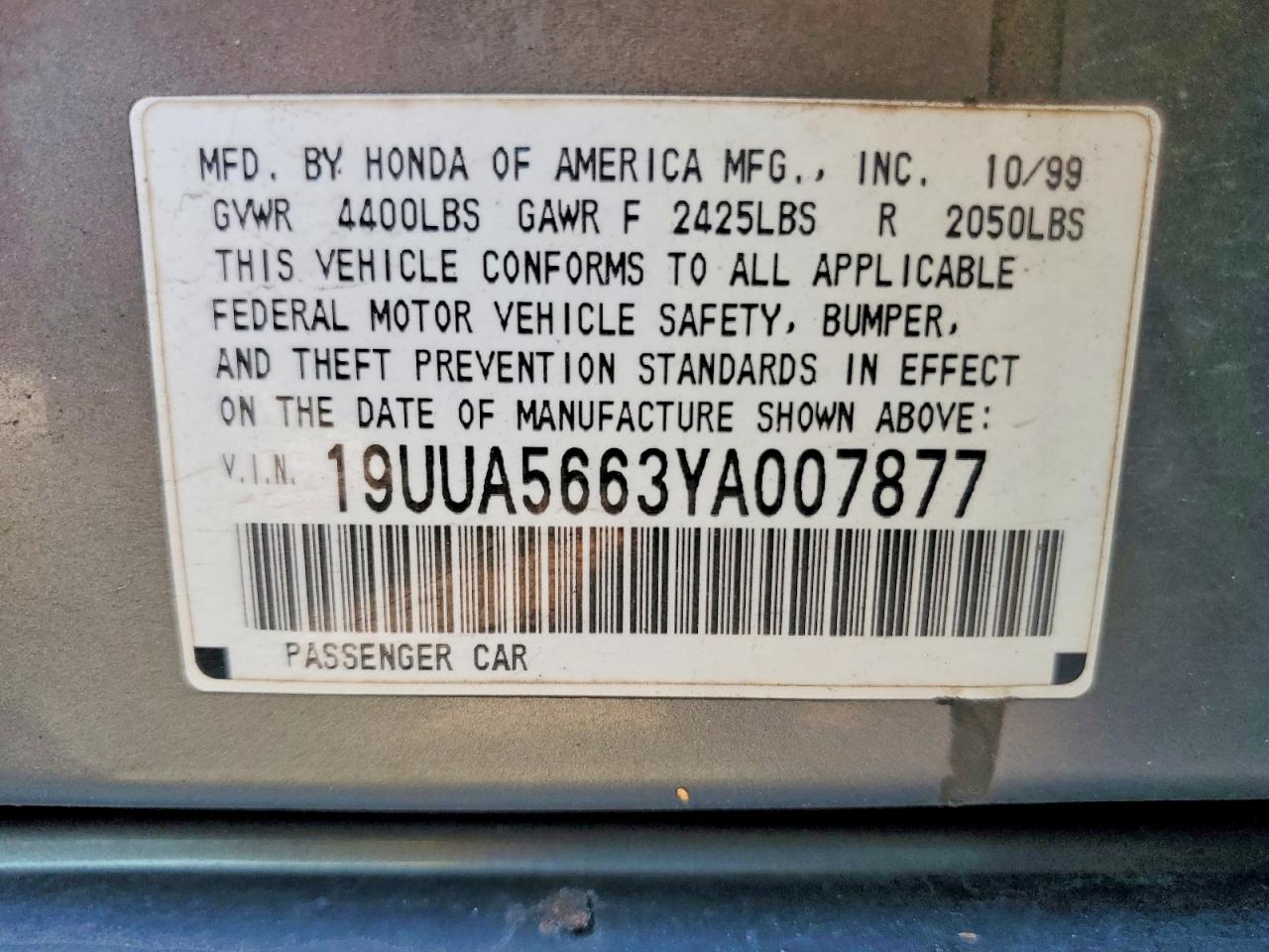 2000 ACURA 3.2TL photo 23
