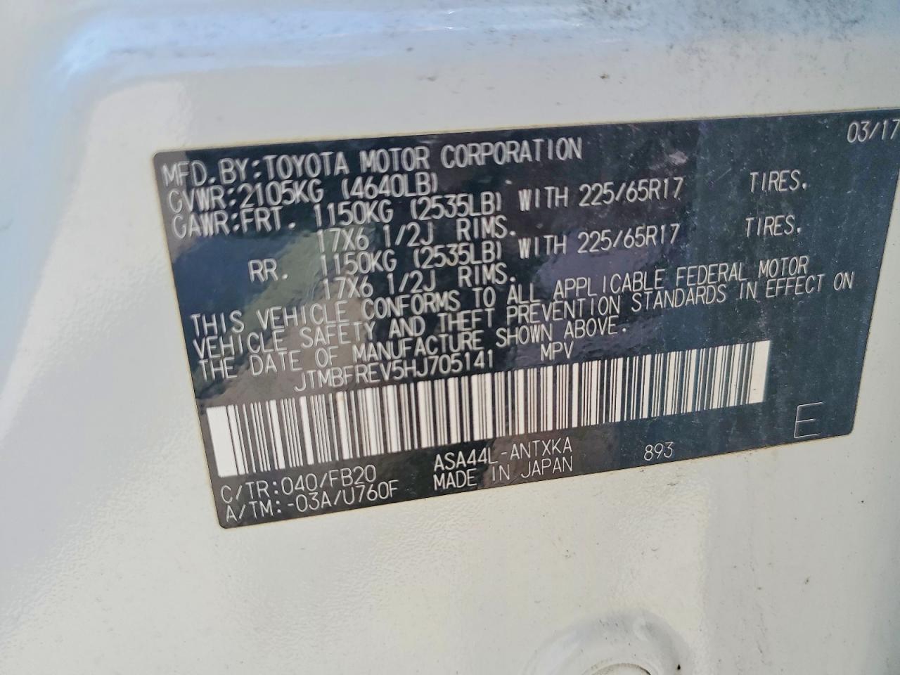 2017 TOYOTA RAV4 LE photo 27
