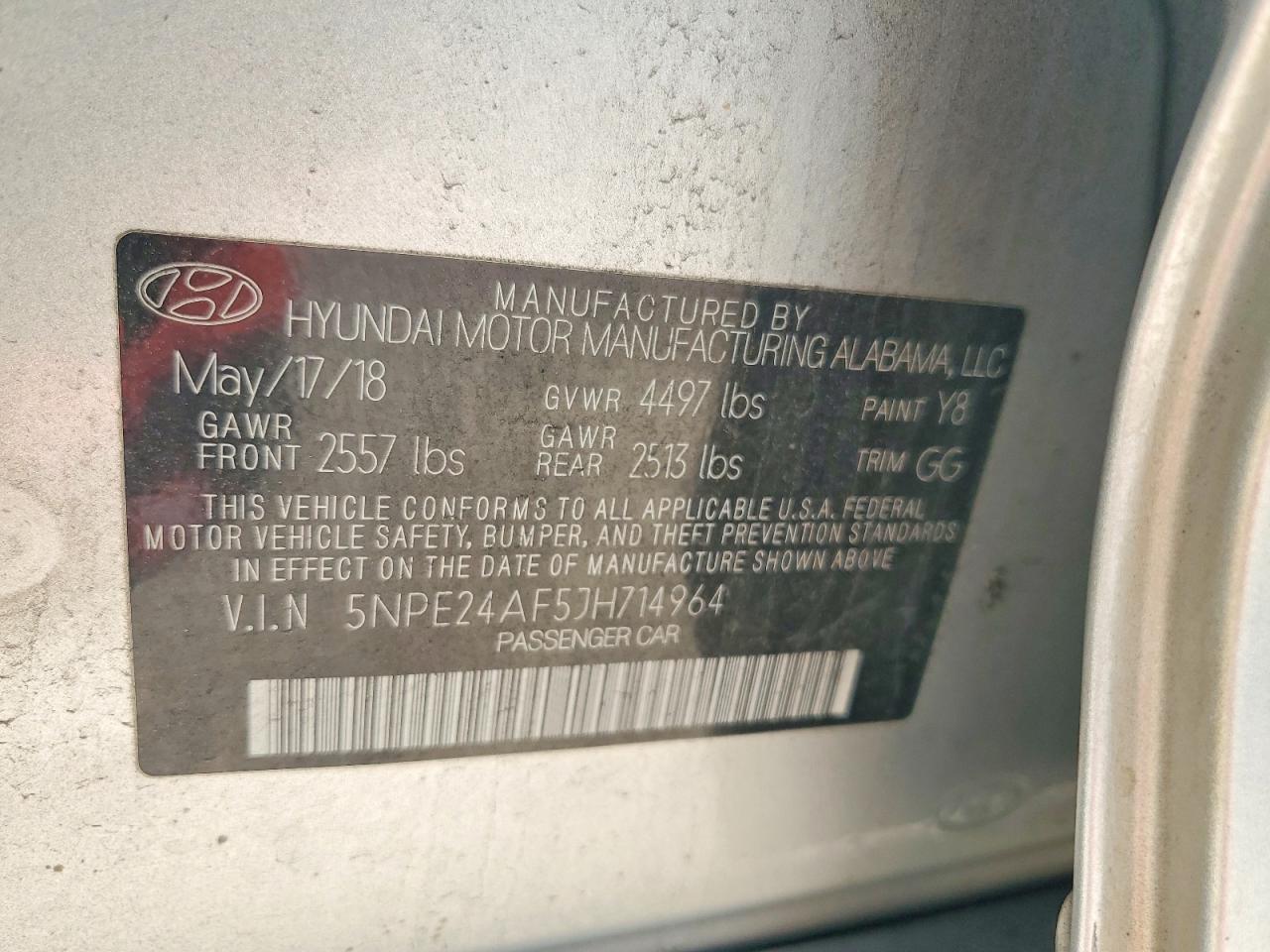 2018 HYUNDAI SONATA SE photo 12