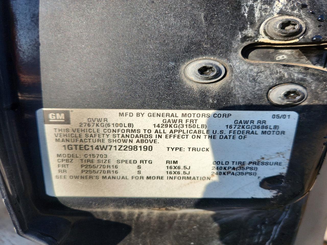 2001 GMC NEW SIERRA C1500 photo 23