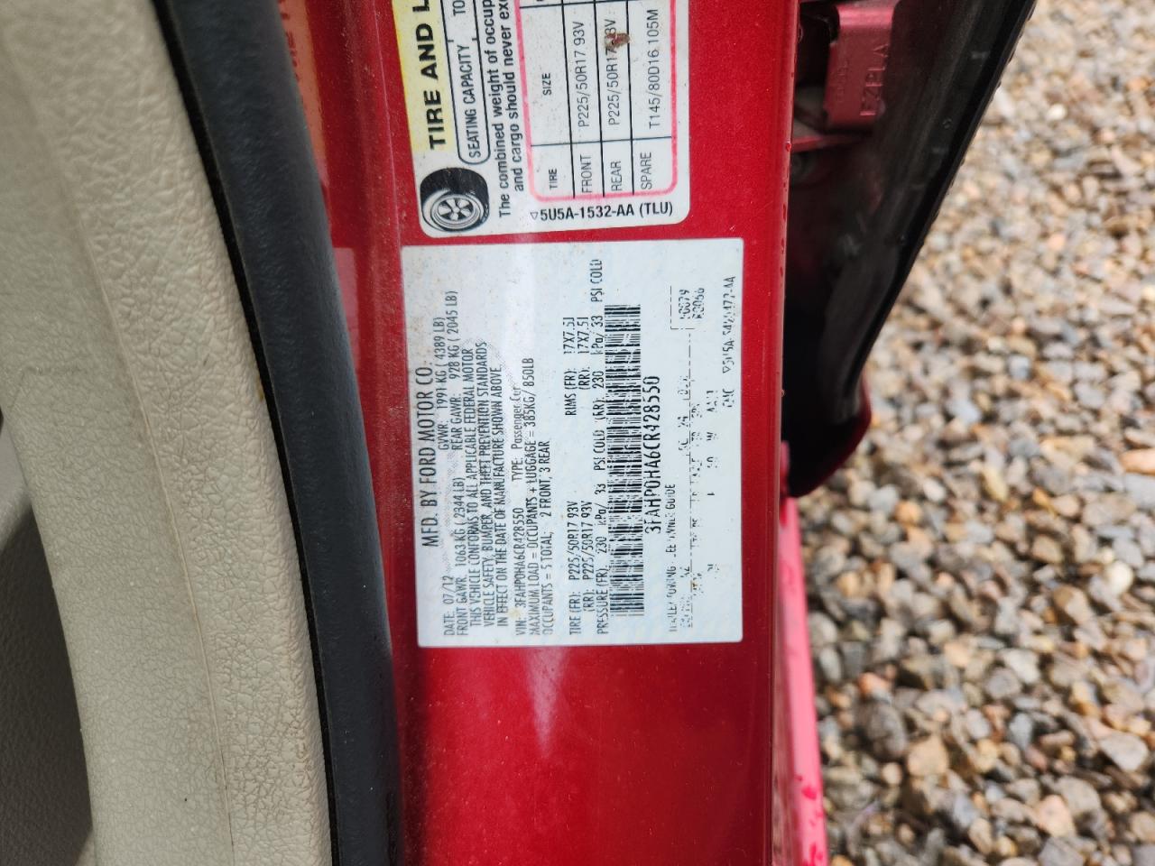2012 FORD FUSION SE photo 23