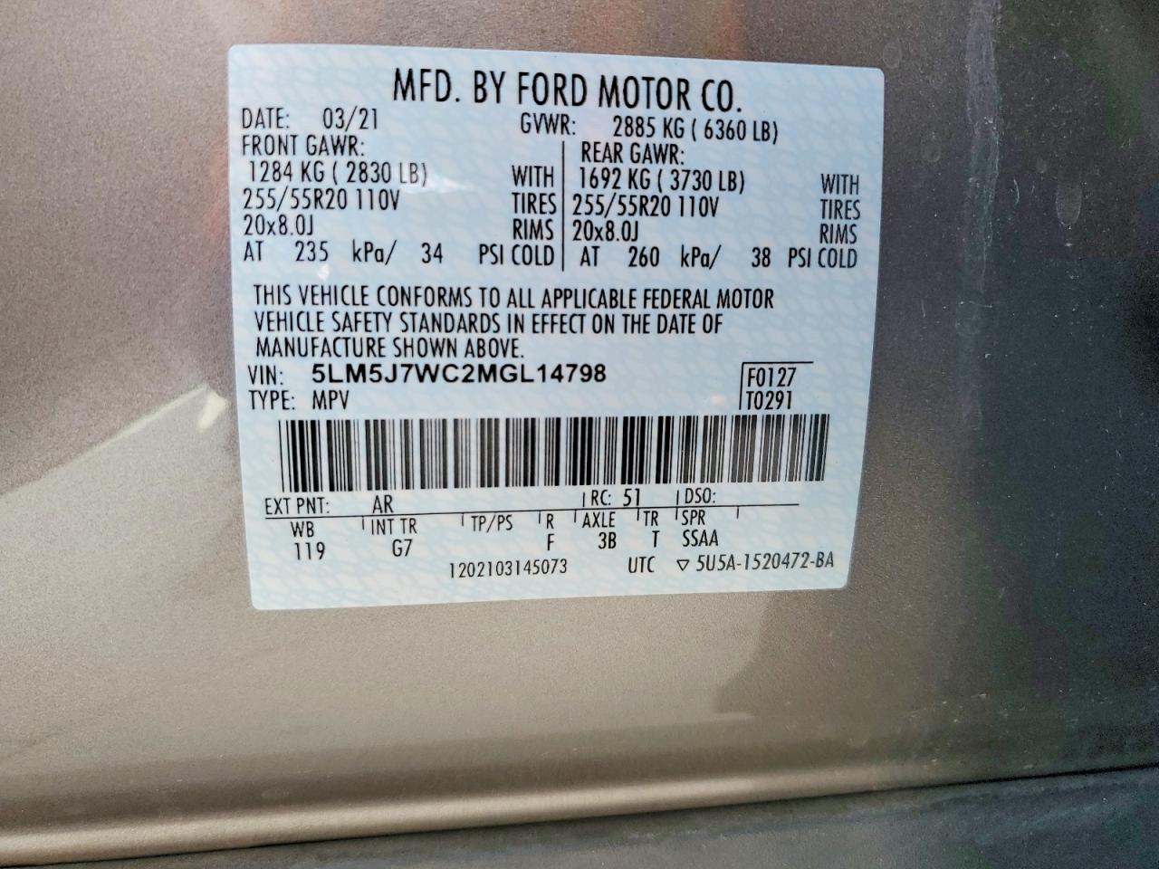 2021 LINCOLN AVIATOR RESERVE photo 40