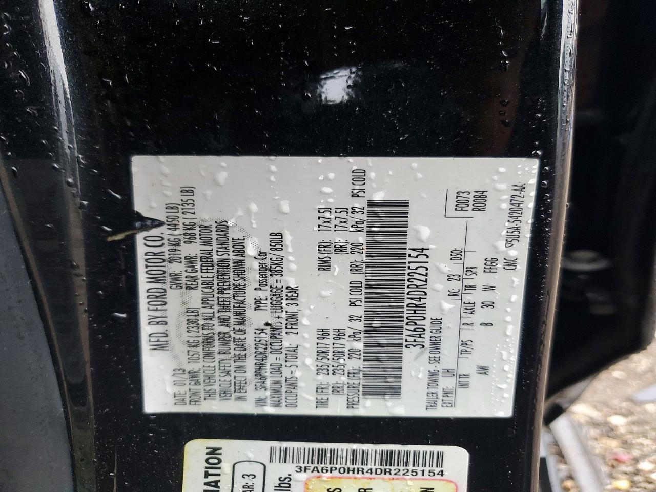 2013 FORD FUSION SE photo 34