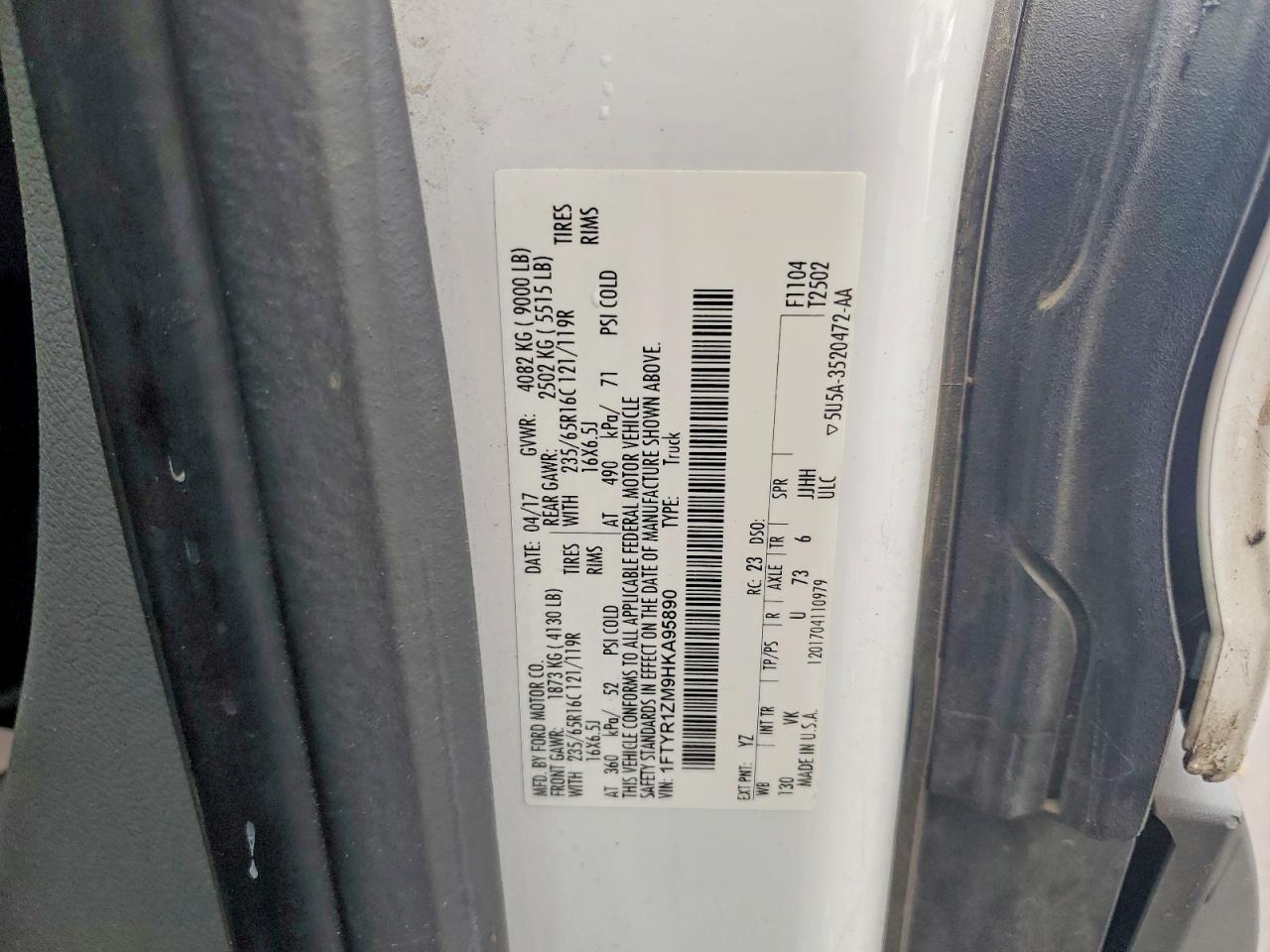 2017 FORD TRANSIT T-250 photo 25