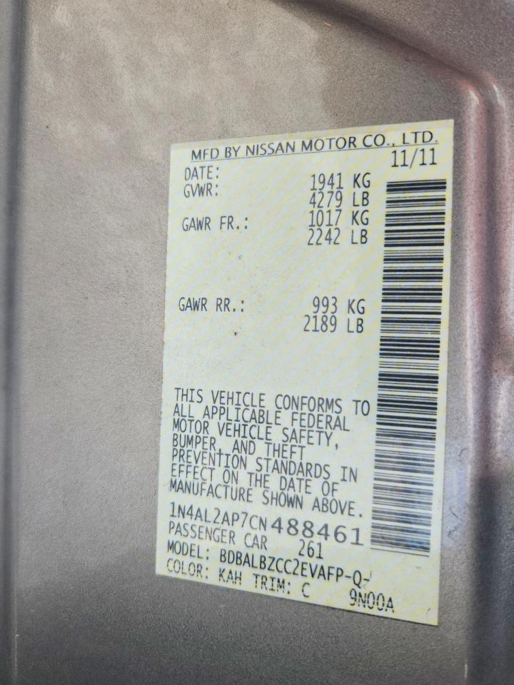 2012 NISSAN ALTIMA 2.5 photo 12