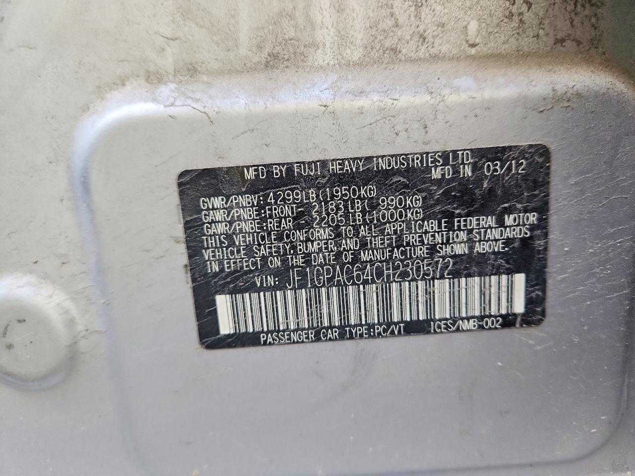 2012 SUBARU IMPREZA PREMIUM photo 25