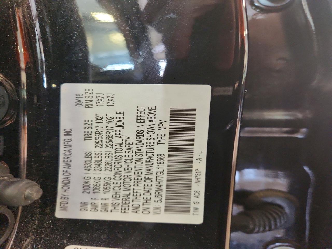 2016 HONDA CR-V EXL photo 34