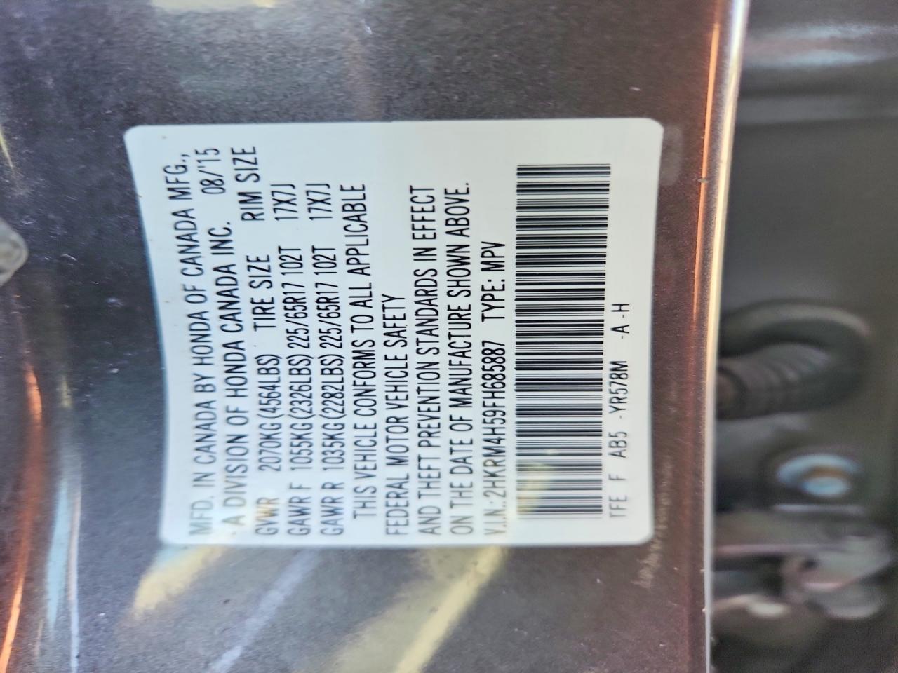 2015 HONDA CR-V EX photo 23