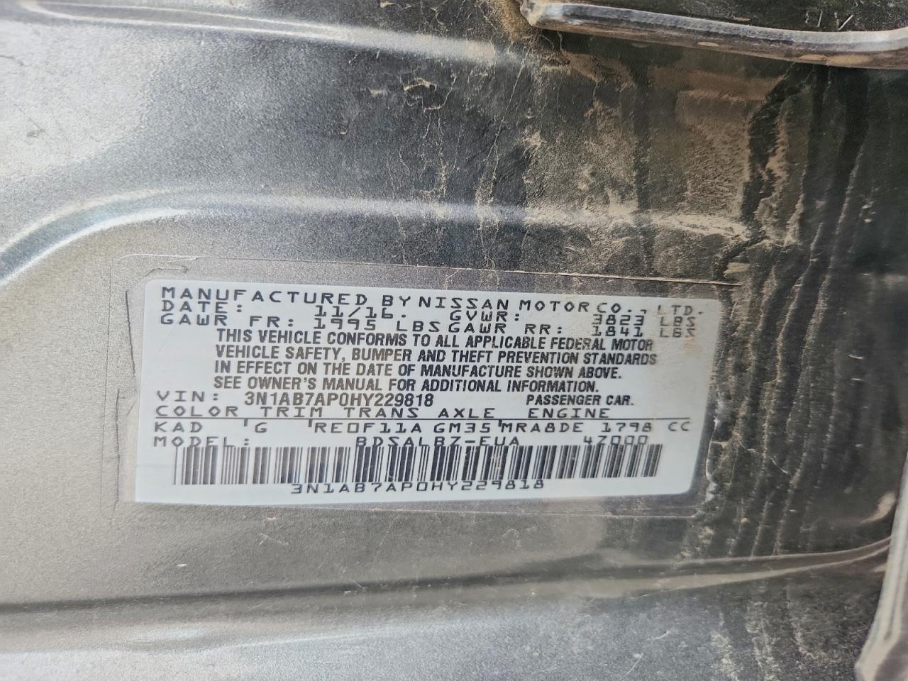 2017 NISSAN SENTRA S photo 25
