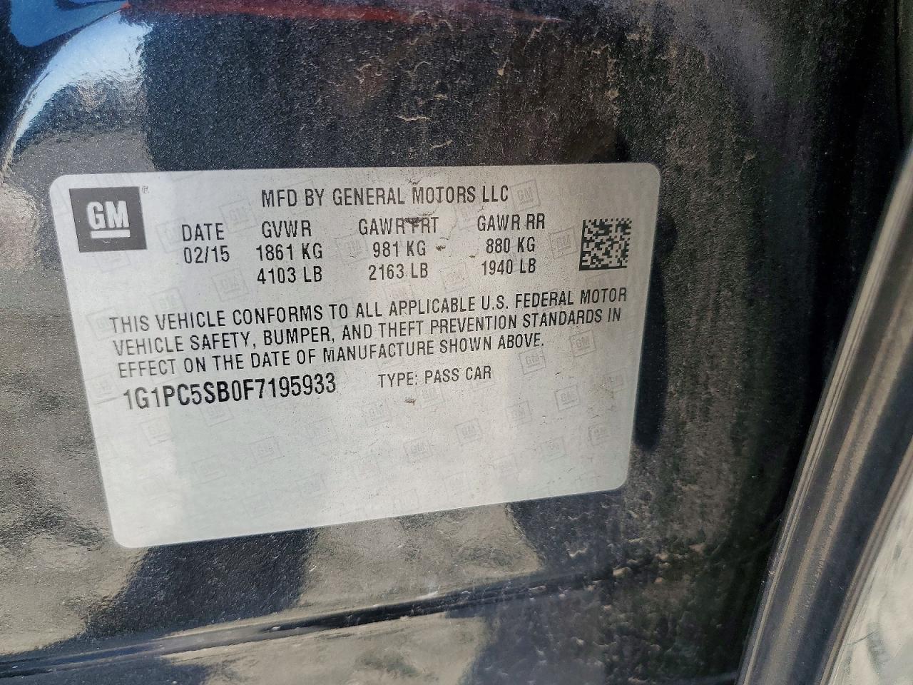 2015 CHEVROLET CRUZE LT photo 23
