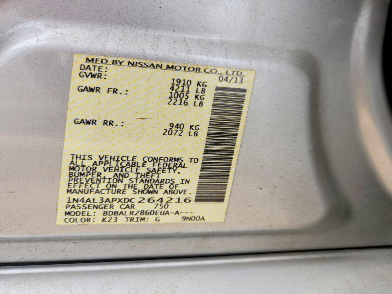 2013 NISSAN ALTIMA 2.5 photo 25