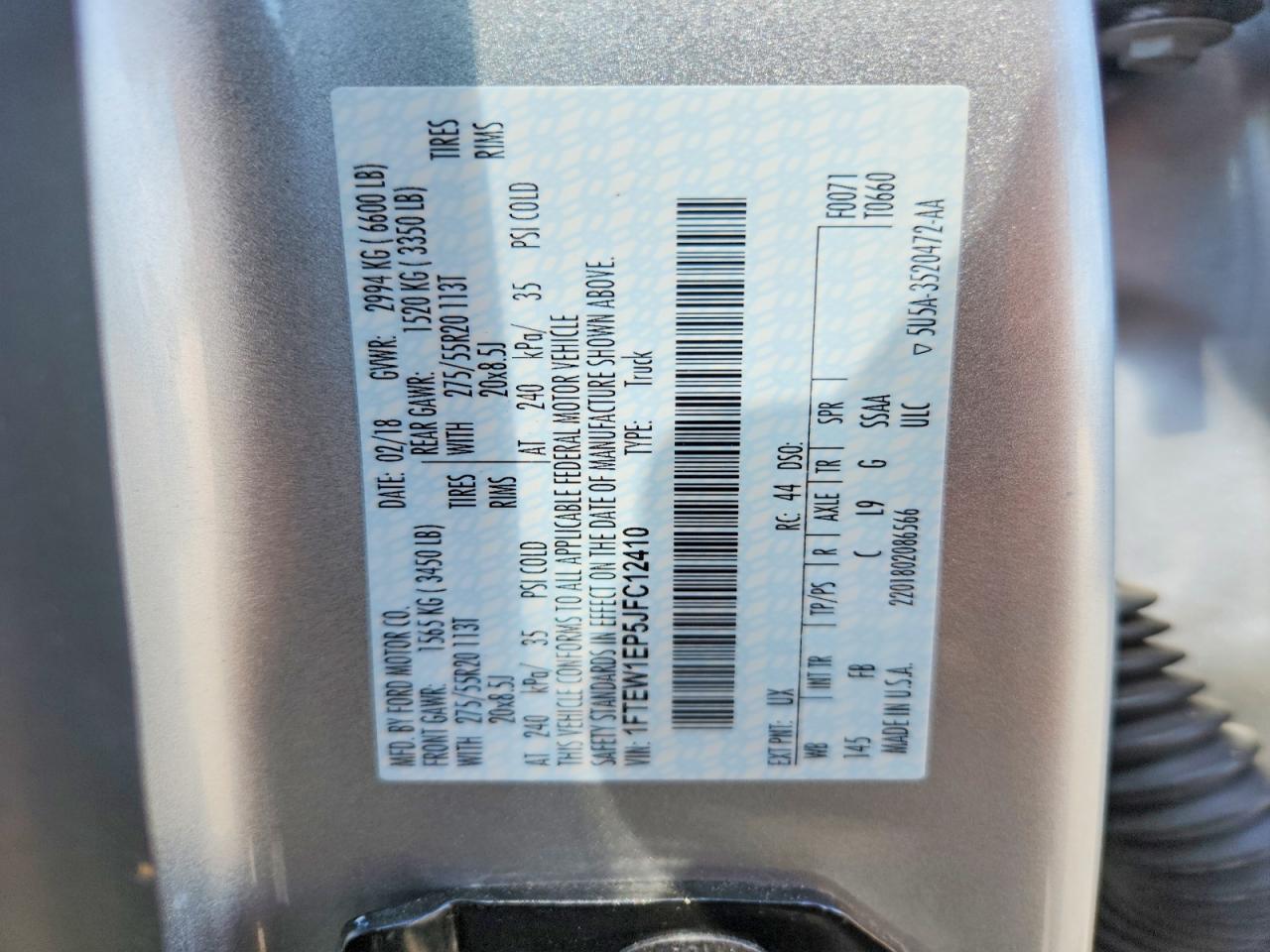 2018 FORD F150 SUPERCREW photo 25