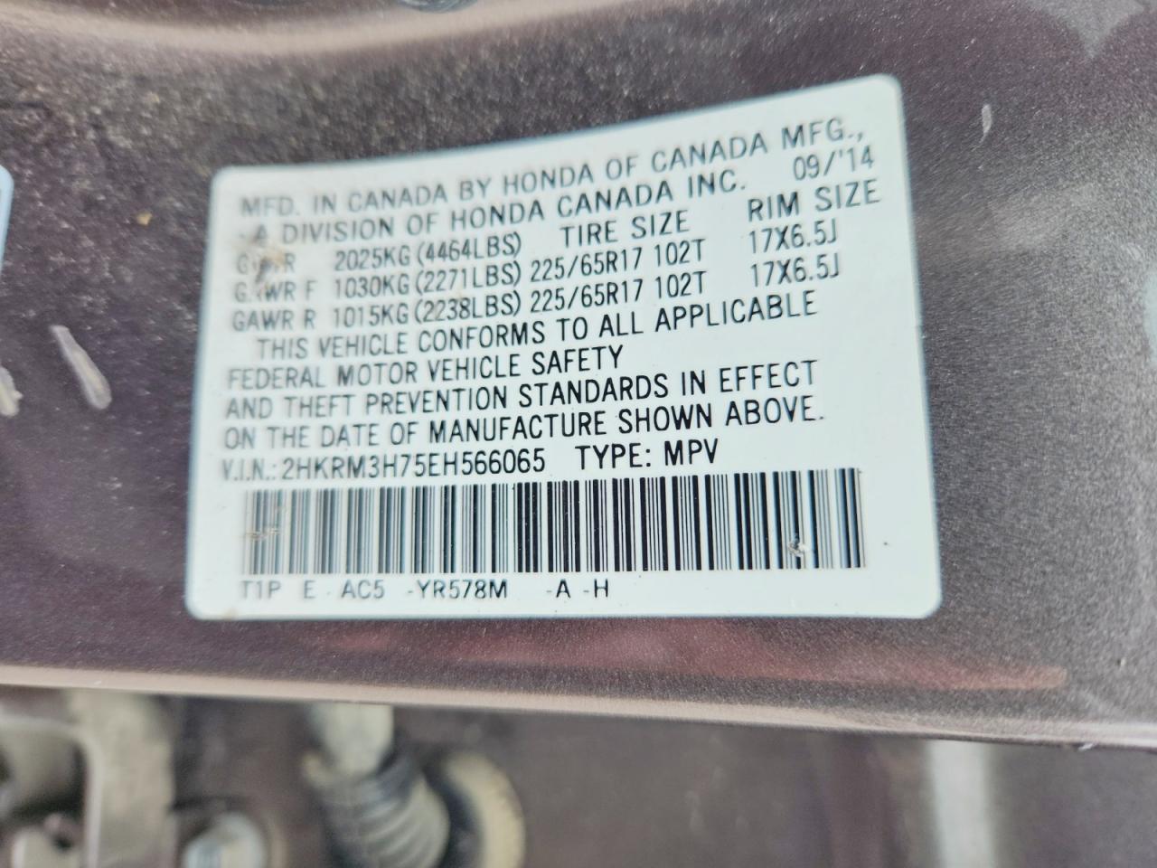 2014 HONDA CR-V EXL photo 37