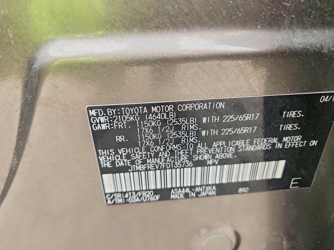 2015 TOYOTA RAV4 LE photo 37