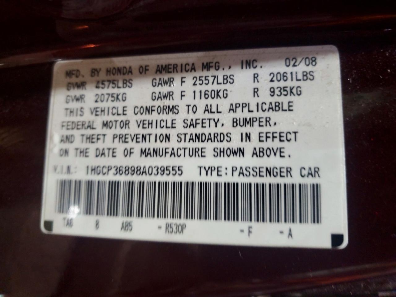 2008 HONDA ACCORD EXL photo 34