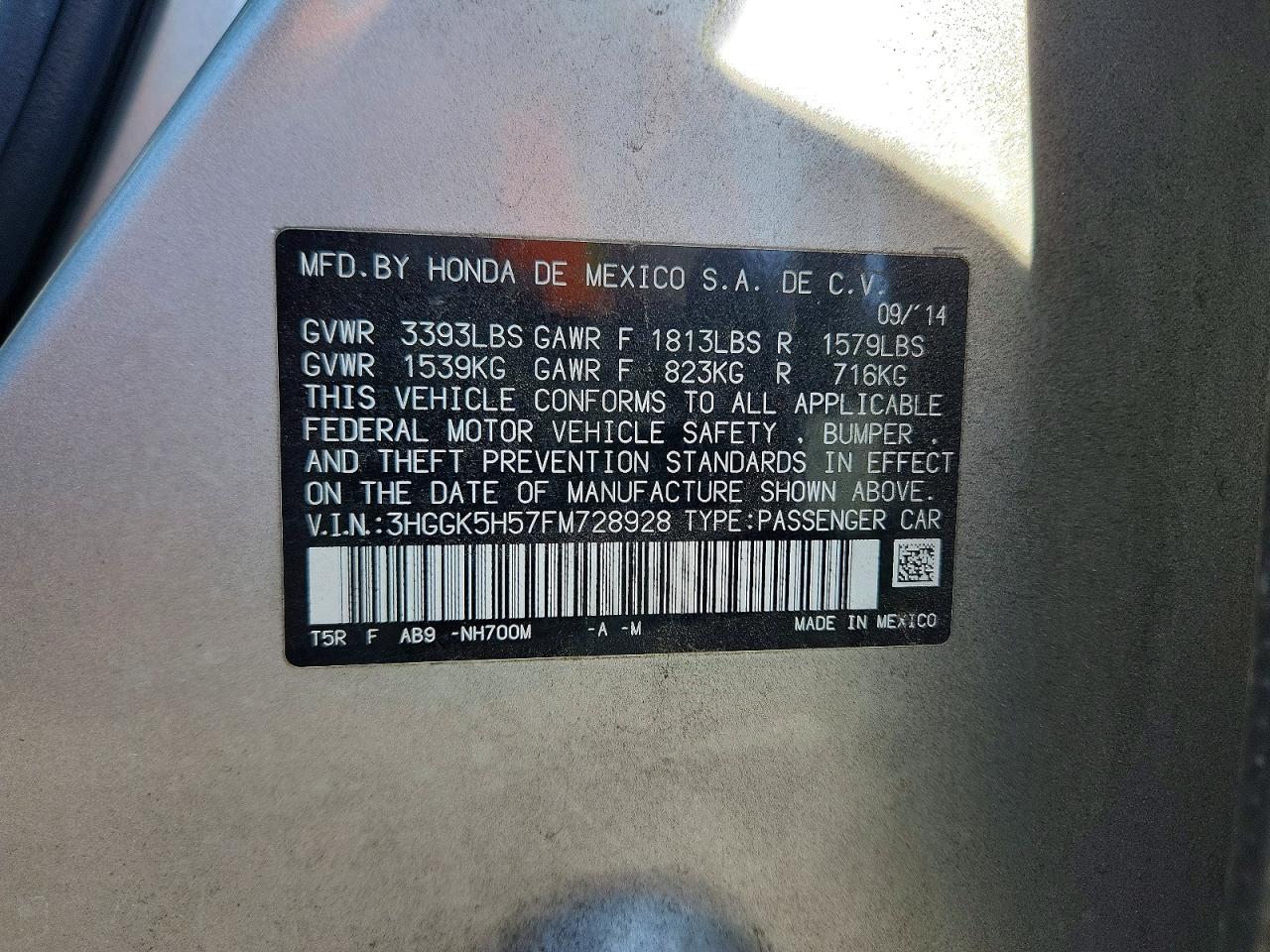2015 HONDA FIT LX photo 34