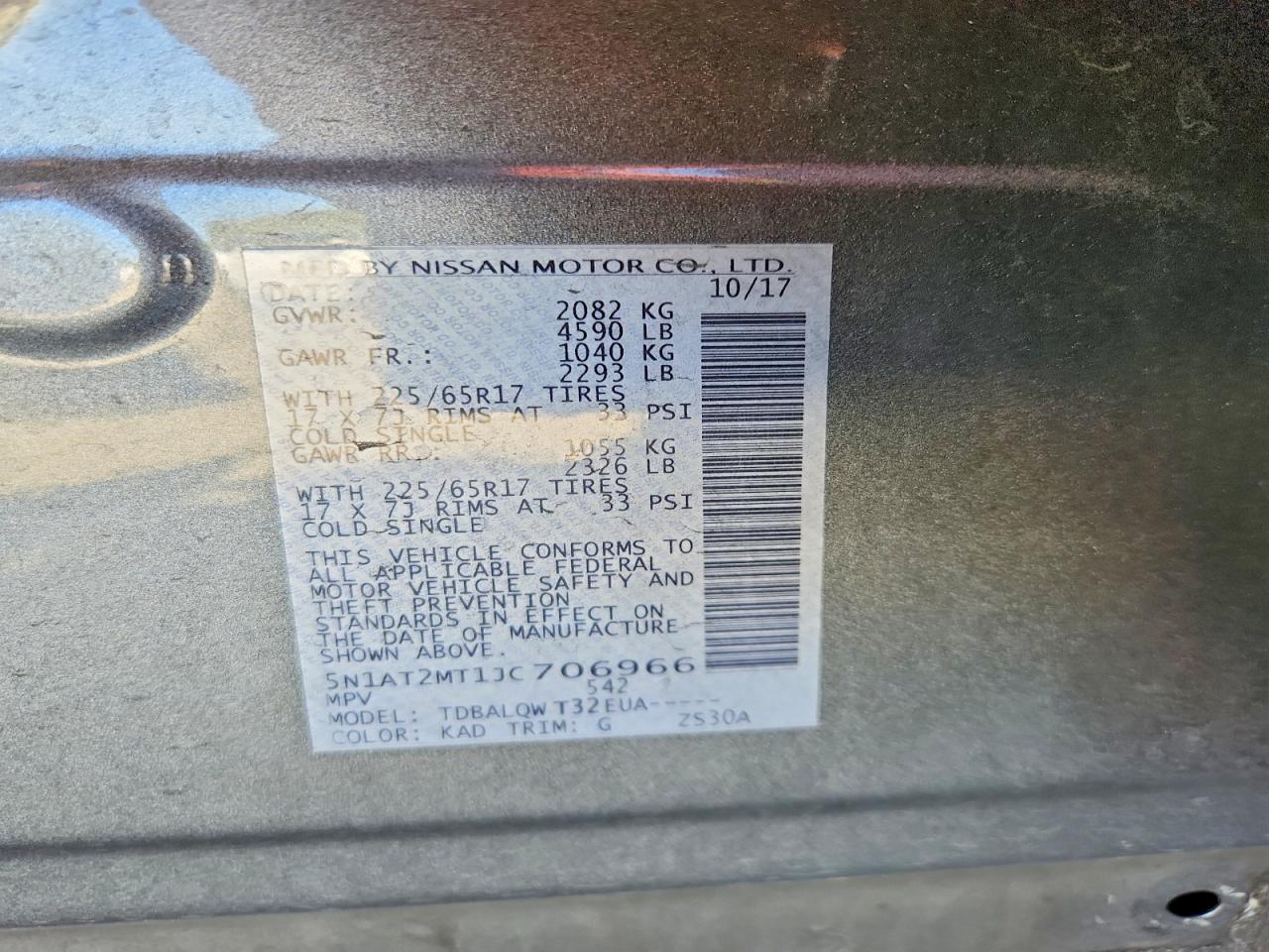 2018 NISSAN ROGUE SV photo 40