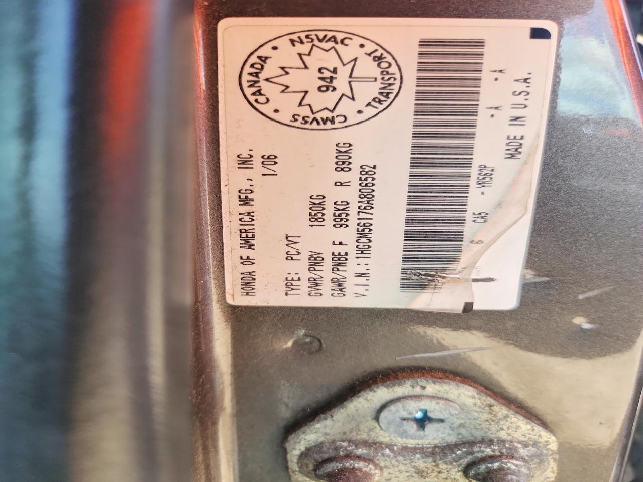 2006 HONDA ACCORD VALUE photo 23