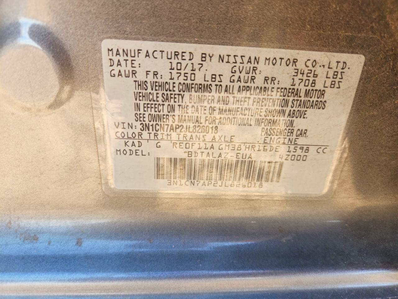 2018 NISSAN VERSA S PLUS photo 23