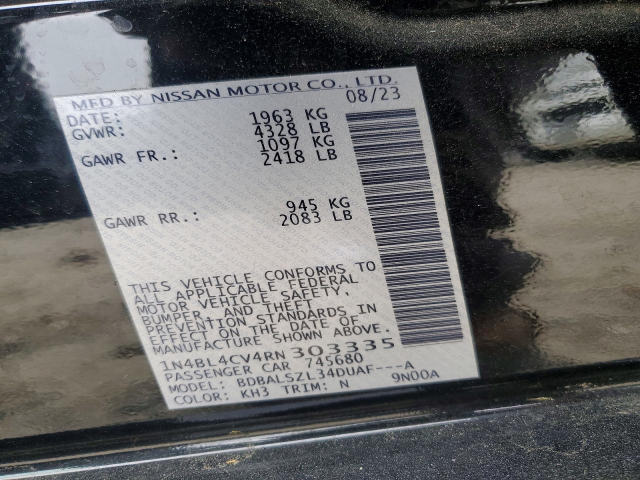 2024 NISSAN ALTIMA SR photo 23