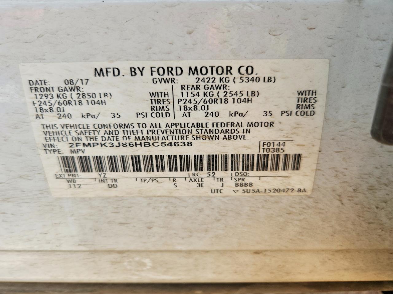 2017 FORD EDGE SEL photo 34