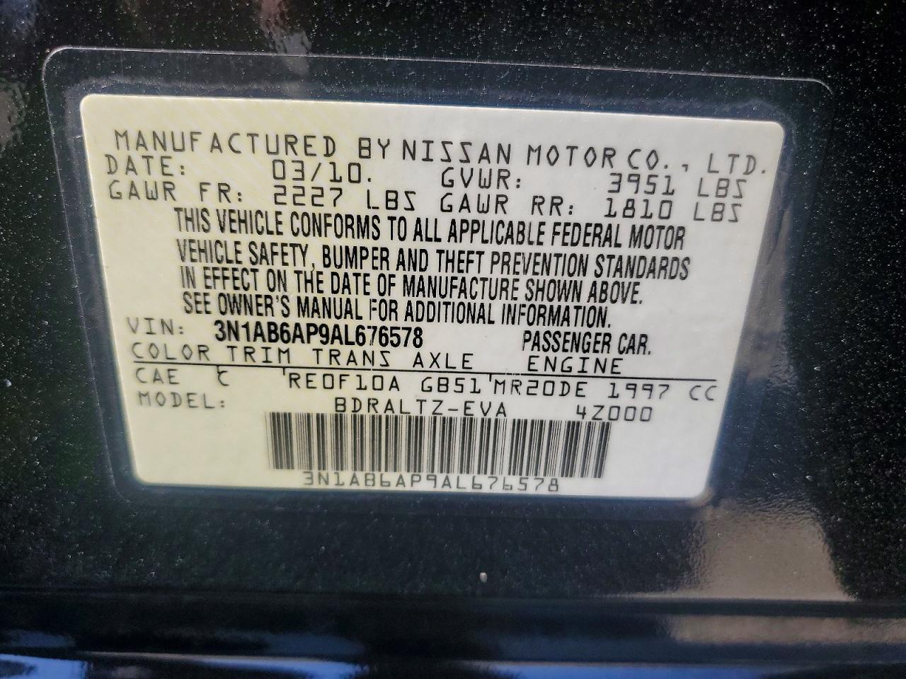 2010 NISSAN SENTRA 2.0 photo 34