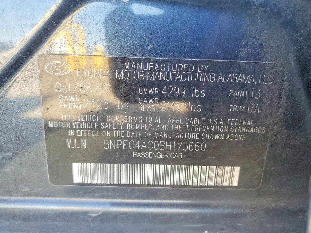 2011 HYUNDAI SONATA SE photo 25