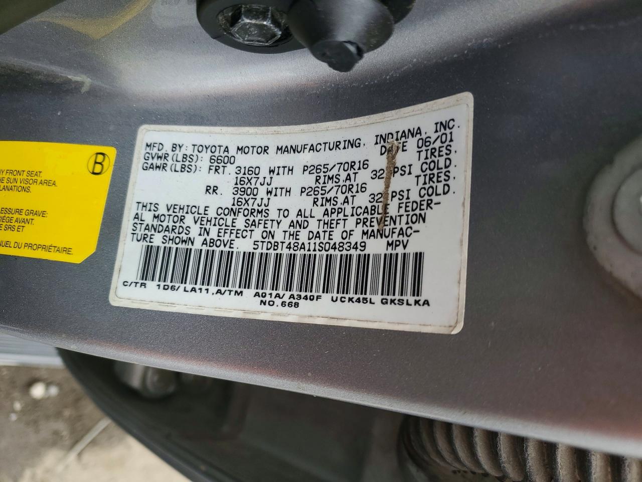 2001 TOYOTA SEQUOIA LIMITED photo 37