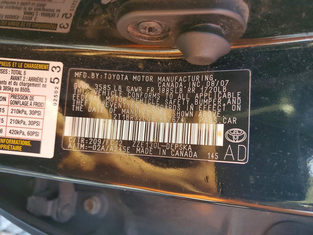 2008 TOYOTA COROLLA S photo 25