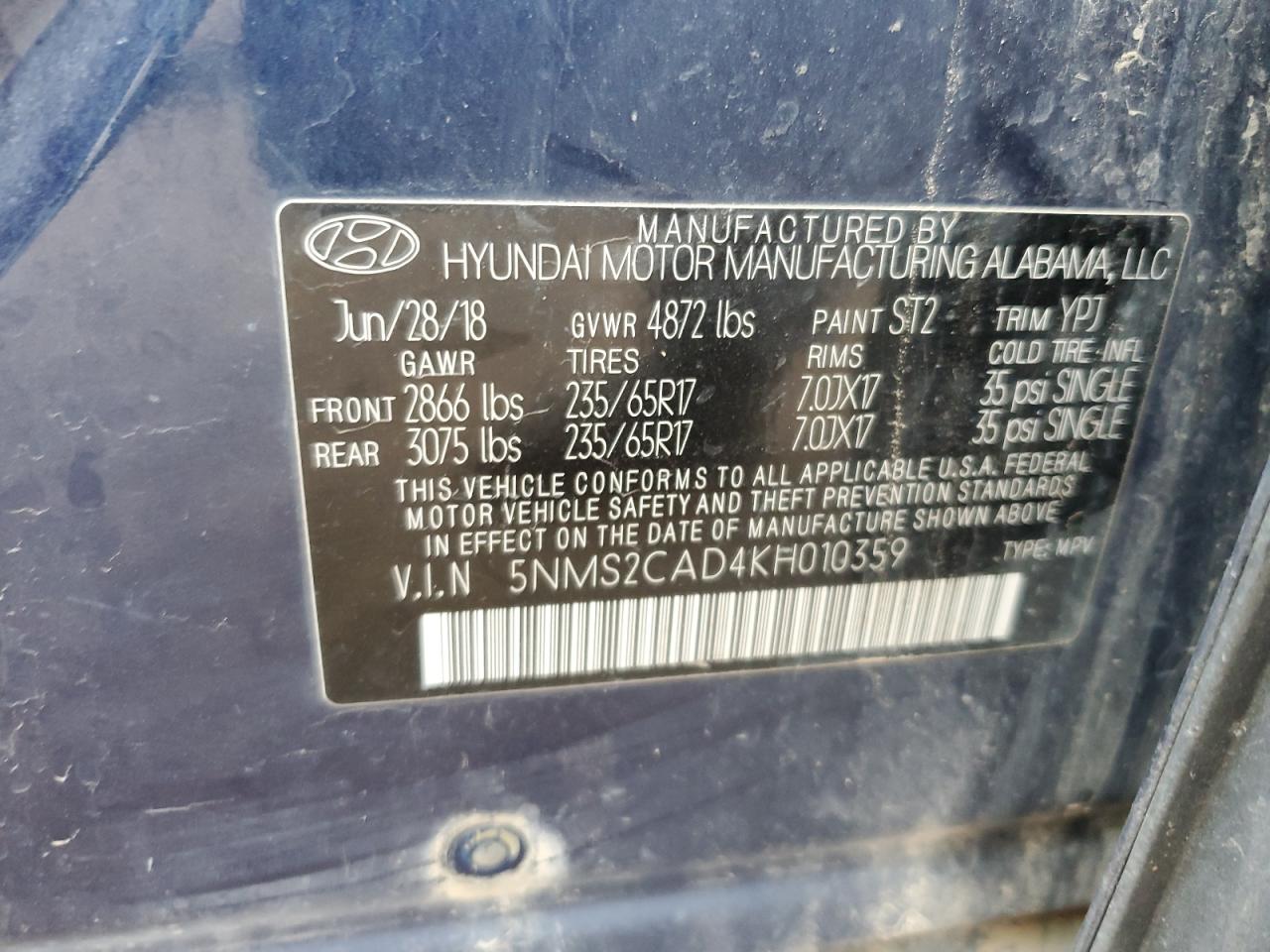 2019 HYUNDAI SANTA FE SE photo 13