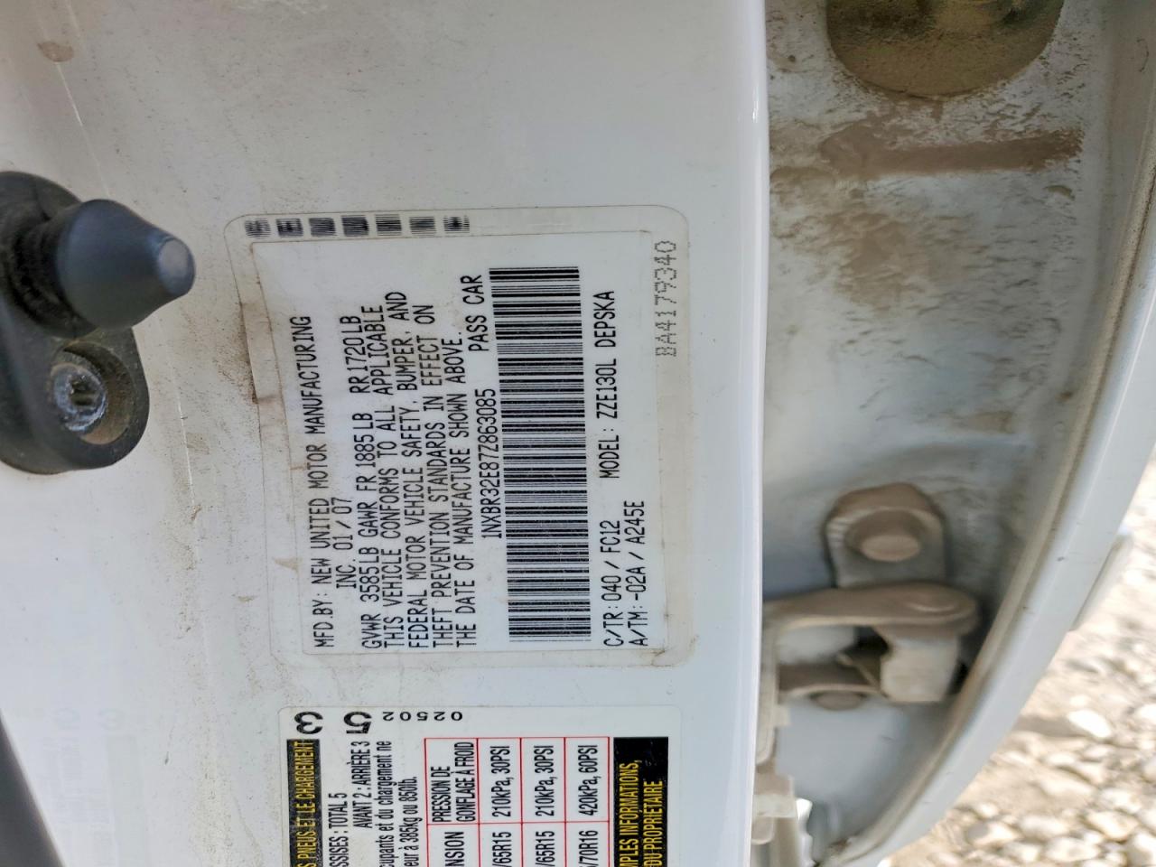 2007 TOYOTA COROLLA S photo 23