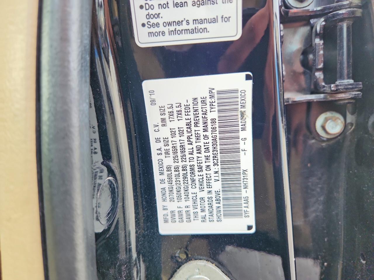 2010 HONDA CR-V LX photo 40