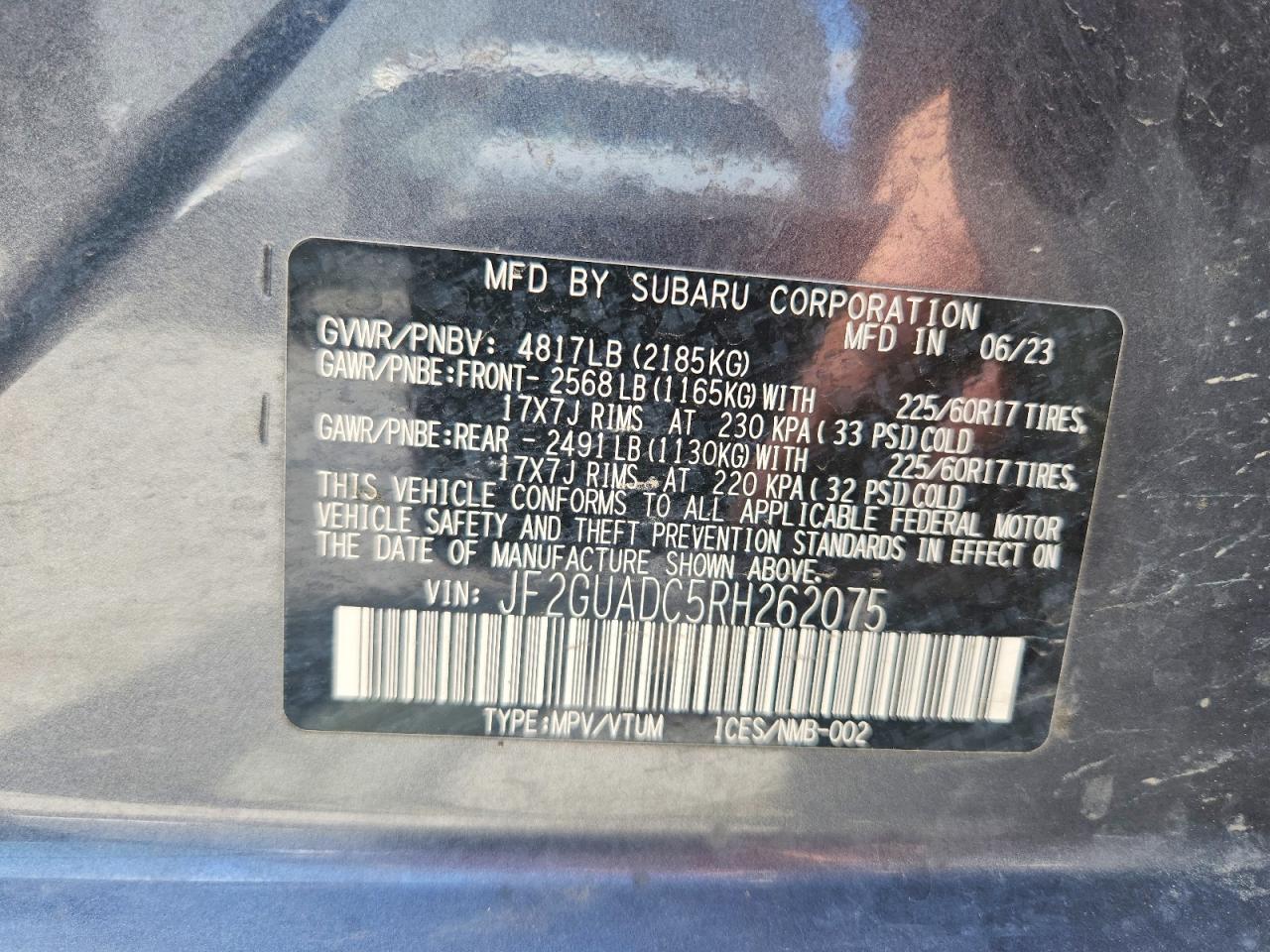 2024 SUBARU CROSSTREK PREMIUM photo 40