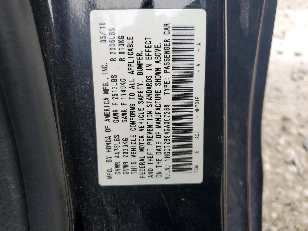 2016 HONDA ACCORD EXL photo 13