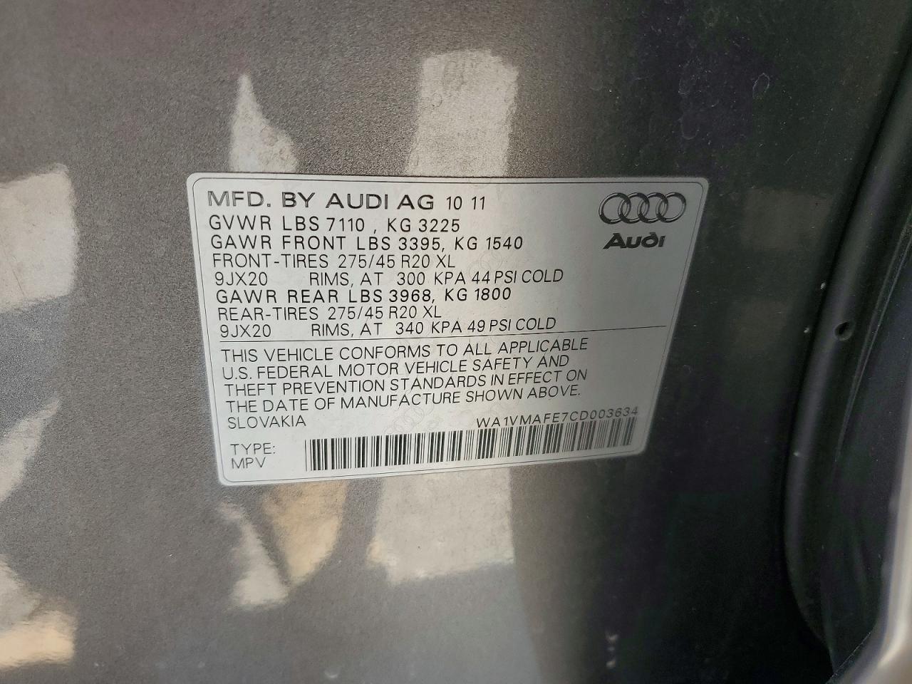2012 AUDI Q7 PRESTIGE photo 37