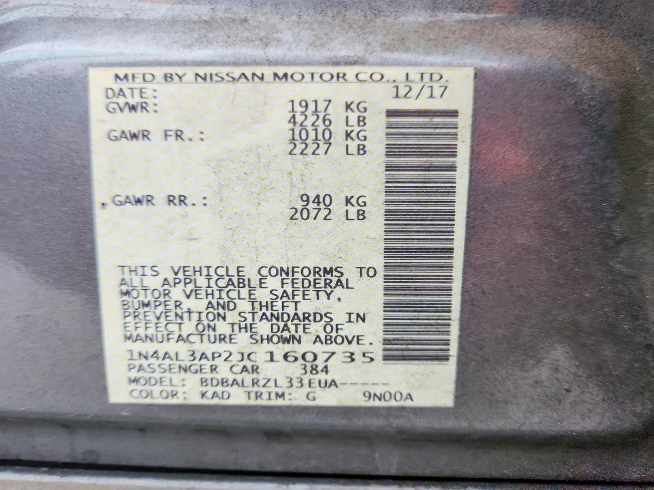 2018 NISSAN ALTIMA 2.5 SL photo 23