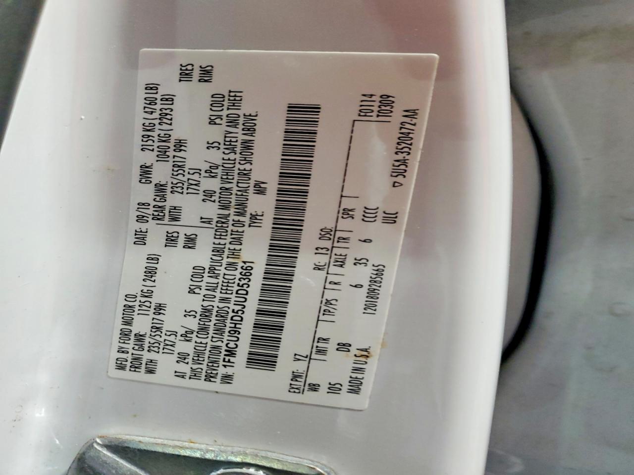 2018 FORD ESCAPE SEL photo 27