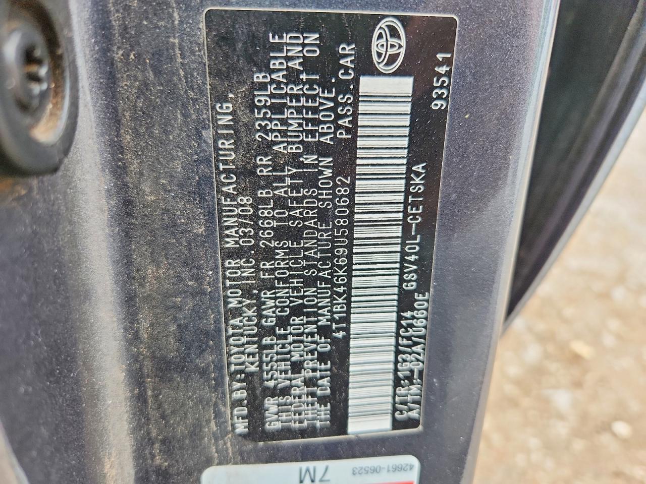 2009 TOYOTA CAMRY SE V6 photo 34