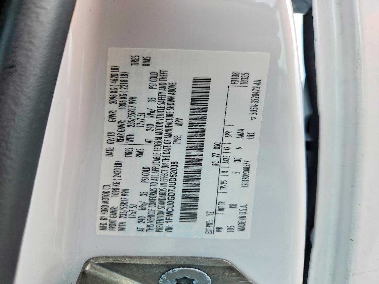 2018 FORD ESCAPE SE photo 27