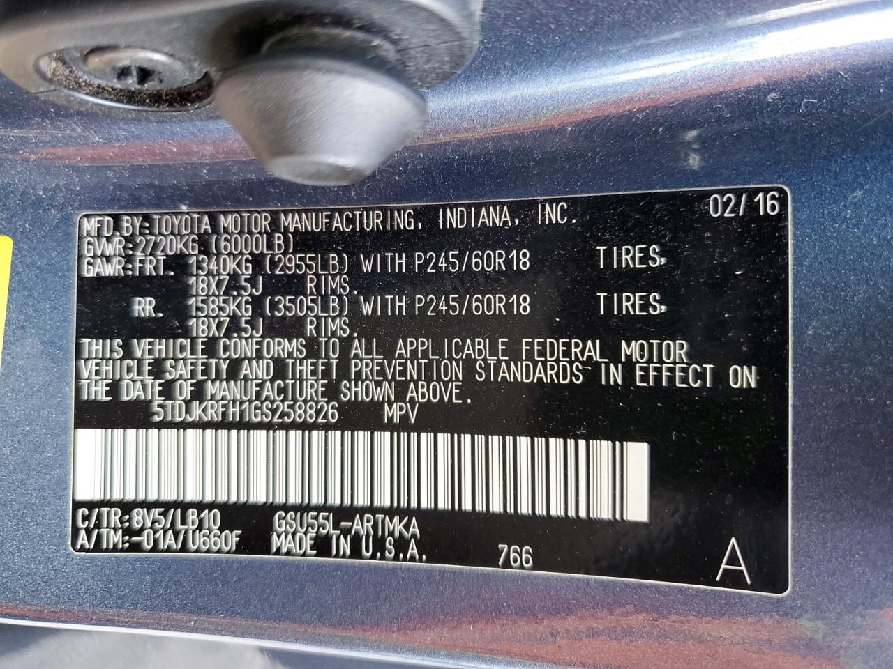2016 TOYOTA HIGHLANDER XLE photo 27
