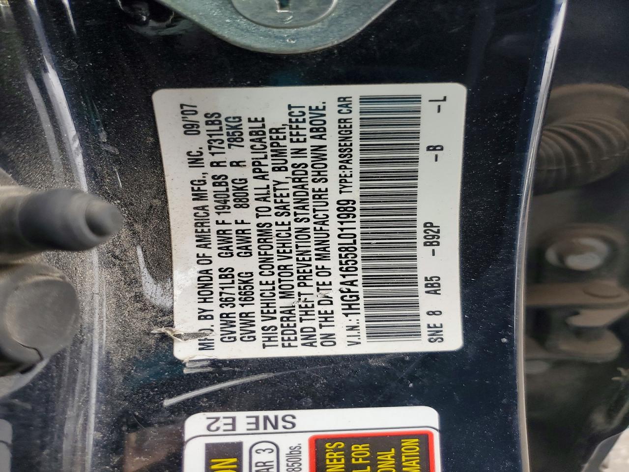 2008 HONDA CIVIC LX photo 23
