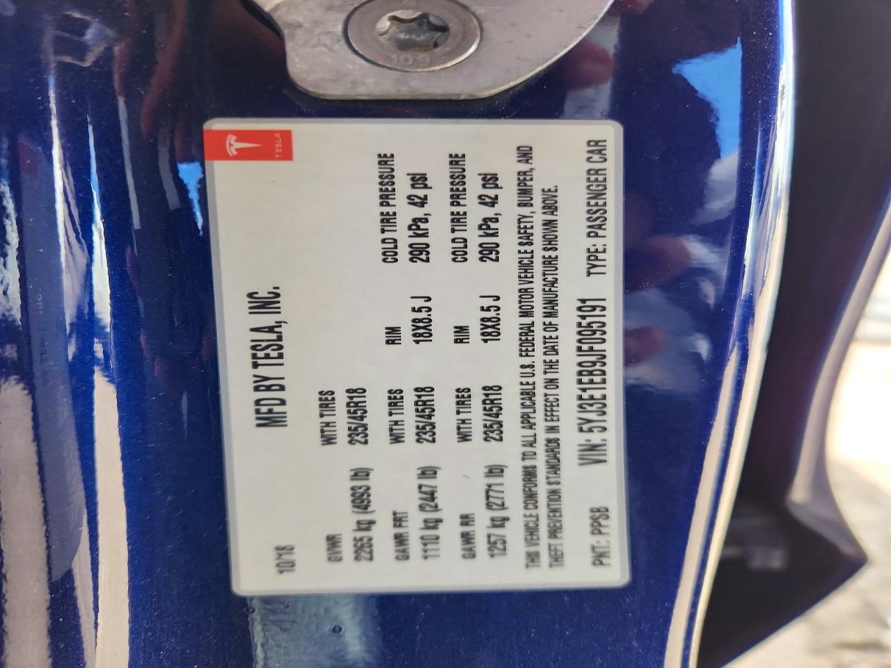 2018 TESLA MODEL 3 photo 23