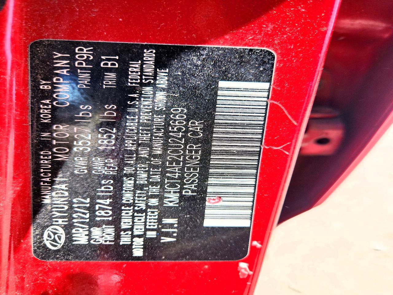 2012 HYUNDAI ACCENT GLS photo 12