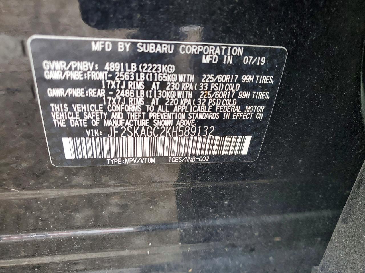 2019 SUBARU FORESTER PREMIUM photo 37