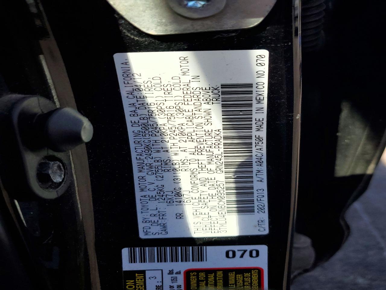 2012 TOYOTA TACOMA DOUBLE CAB photo 37