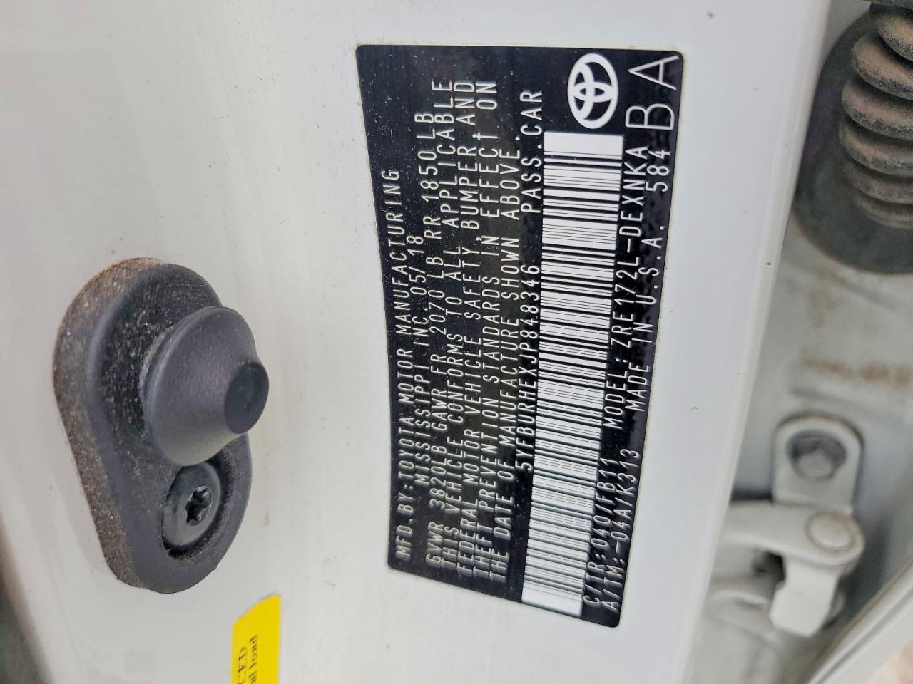 2018 TOYOTA COROLLA LE photo 12