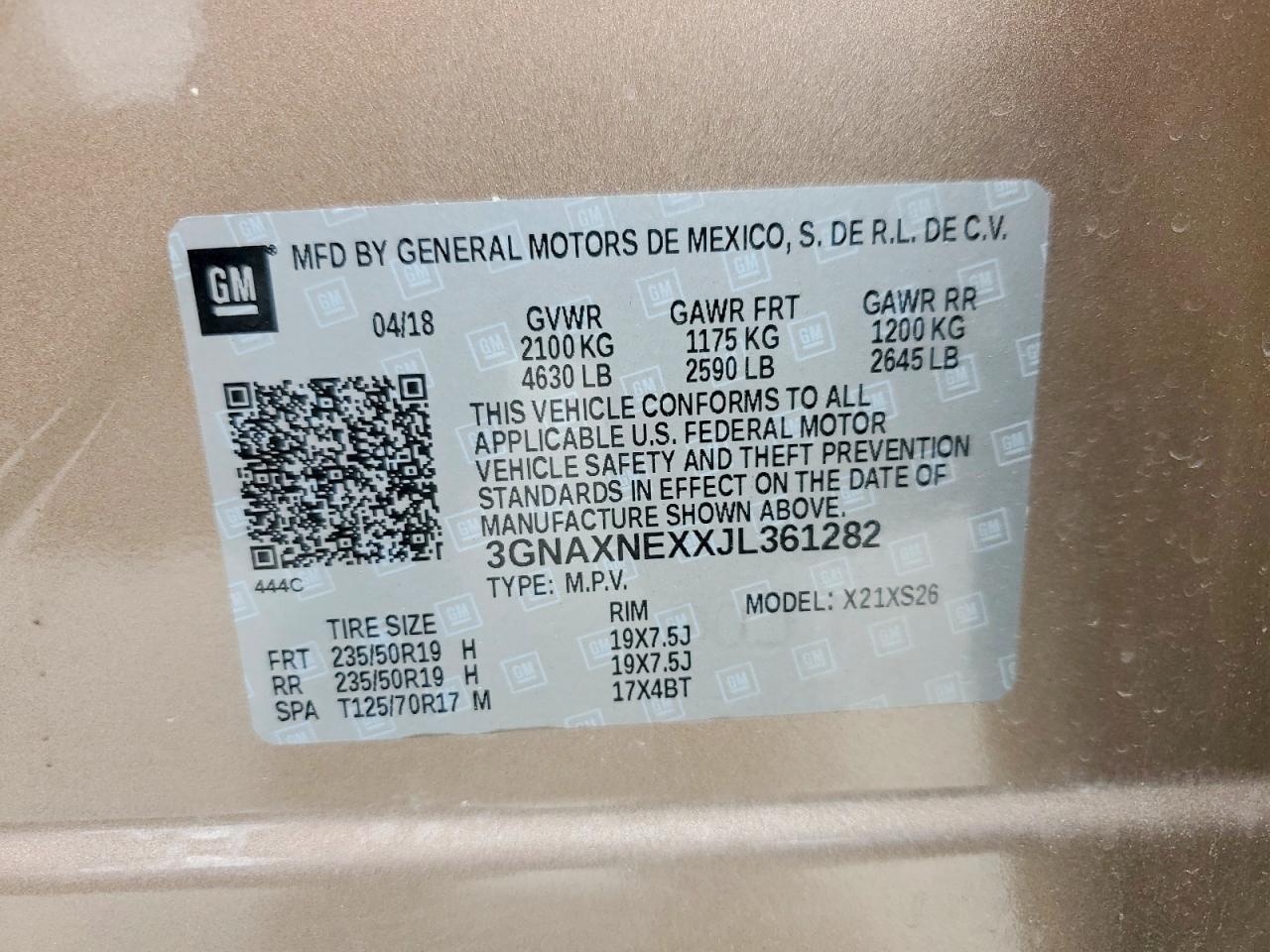 2018 CHEVROLET EQUINOX PREMIER photo 37