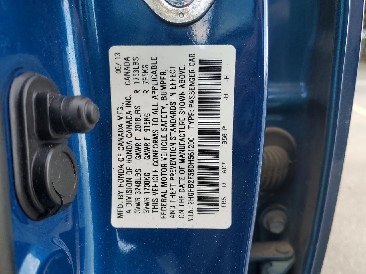 2013 HONDA CIVIC LX photo 12
